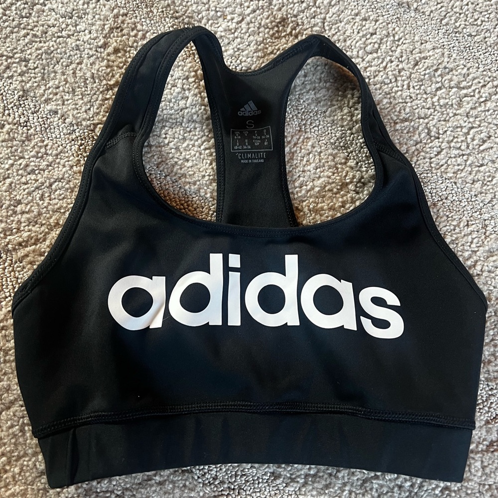 Adidas black sports bra